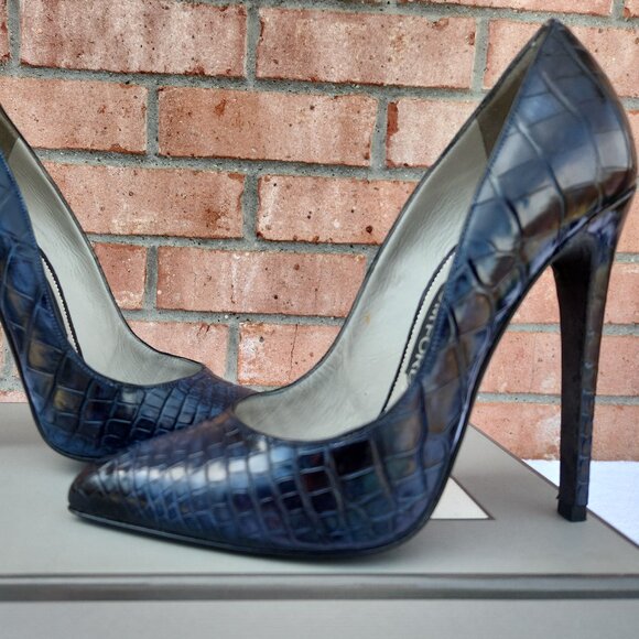 Tom Ford Black Croc-Embossed Heels - Picture 2 of 8